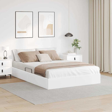 Opbevaringsseng med opbevaring Ren Hvid 137 x 190 cm Kunstlæder