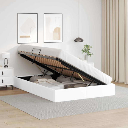 Opbevaringsseng med opbevaring Ren Hvid 153 x 203 cm Kunstlæder