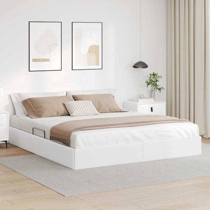 Opbevaringsseng med opbevaring Ren Hvid 183 x 213 cm Kunstlæder