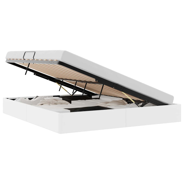 Opbevaringsseng med opbevaring Ren Hvid 183 x 213 cm Kunstlæder
