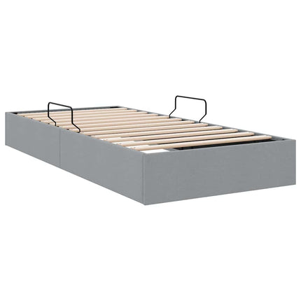 Opbevaringsseng med opbevaring Lysegrå 203 x 100 cm Stof