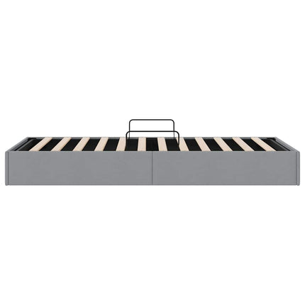 Opbevaringsseng med opbevaring Lysegrå 203 x 100 cm Stof