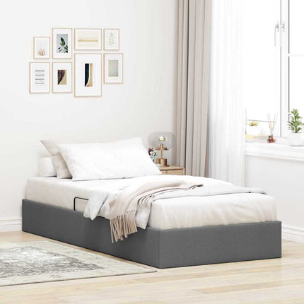Opbevaringsseng med opbevaring Mørkegrå 203 x 100 cm Stof