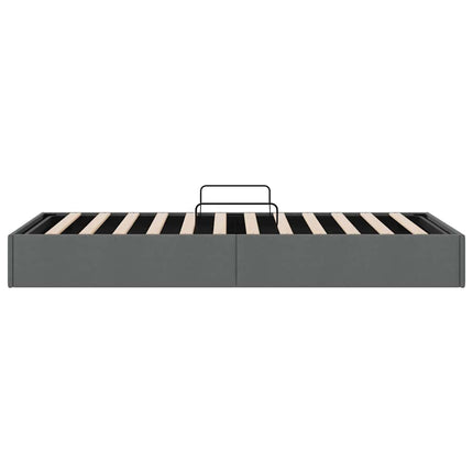 Opbevaringsseng med opbevaring Mørkegrå 203 x 100 cm Stof