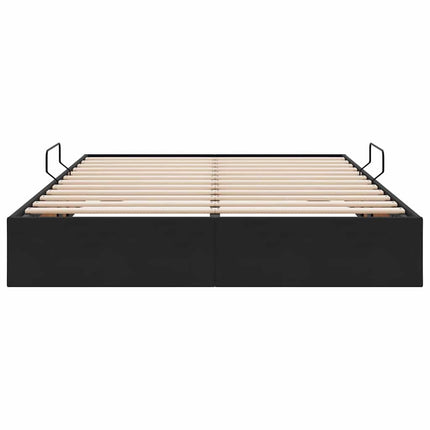 Opbevaringsseng med opbevaring Sort 135 x 190 cm Fløjl