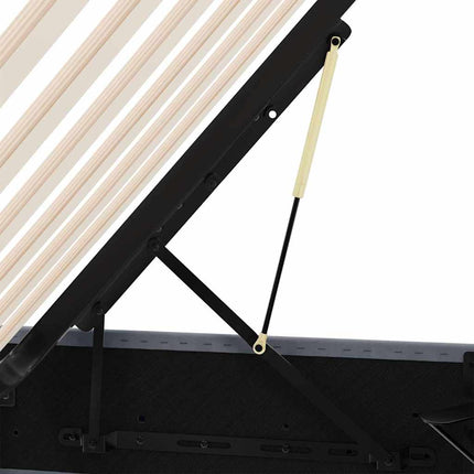 Opbevaringsseng med opbevaring Mørkegrå 100 x 203 cm Fløjl