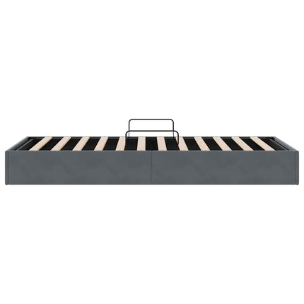 Opbevaringsseng med opbevaring Mørkegrå 100 x 203 cm Fløjl