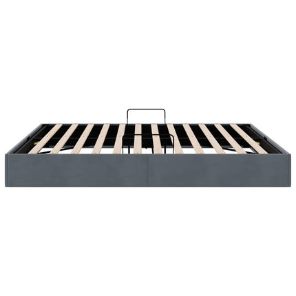 Opbevaringsseng med opbevaring Mørkegrå 183 x 213 cm Fløjl