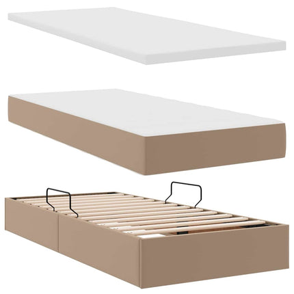 Seng med opbevaring og madras Cappuccino 100 x 200 cm