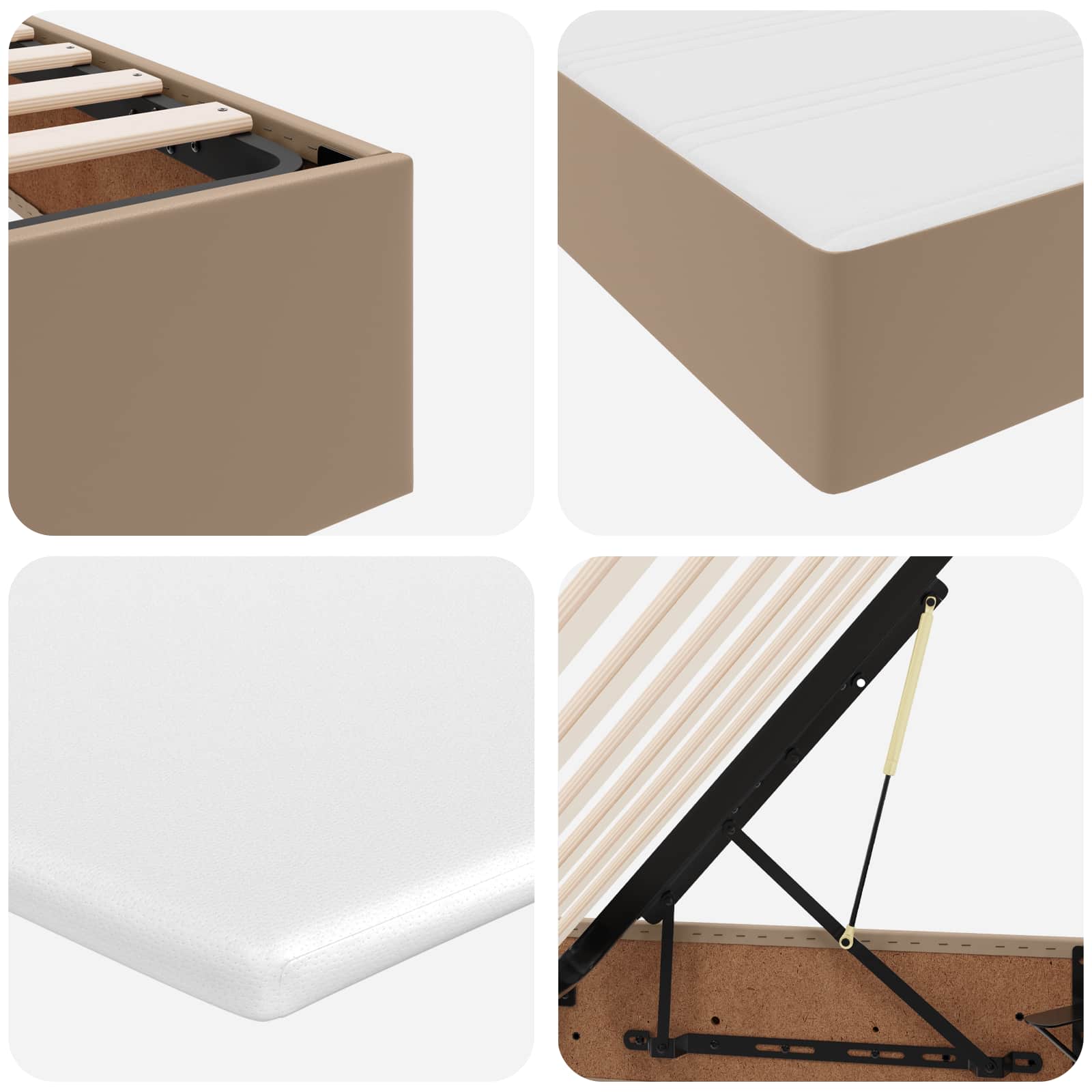 Seng med opbevaring og madras Cappuccino 120 x 200 cm