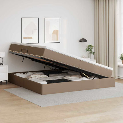 Seng med opbevaring og madras Cappuccino 200 x 200 cm