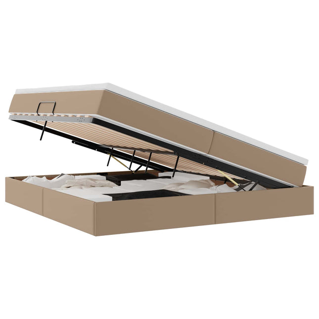 Seng med opbevaring og madras Cappuccino 200 x 200 cm