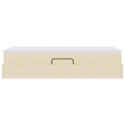 Seng med opbevaring og madras Creme 90 x 190 cm Polyester