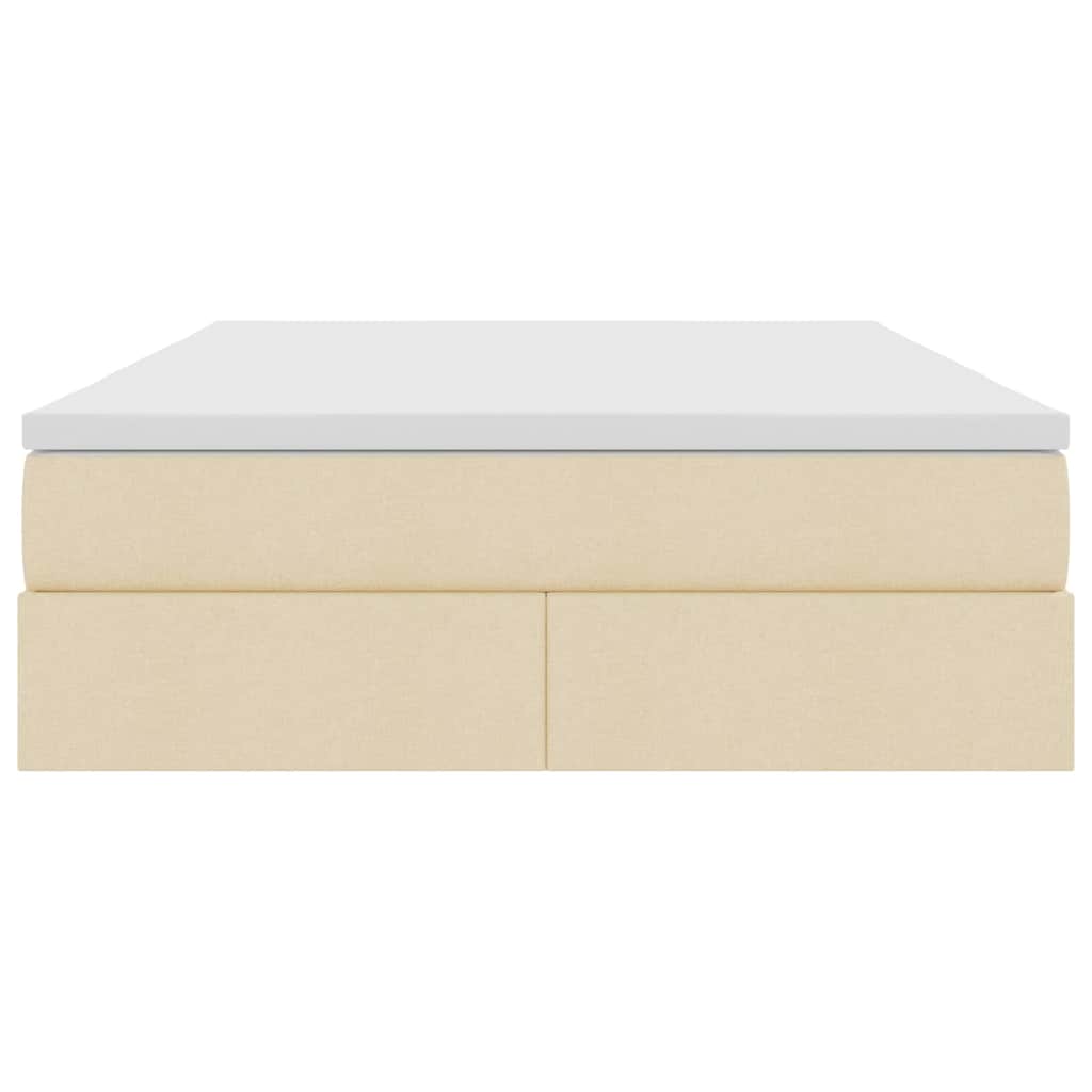 Seng med opbevaring og madras Creme 140 x 190 cm Polyester