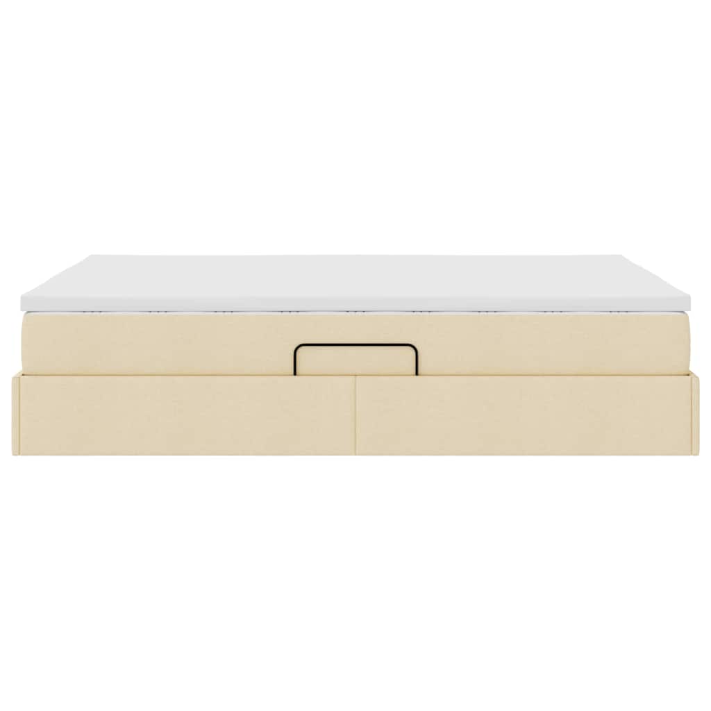 Seng med opbevaring og madras Creme 140 x 190 cm Polyester