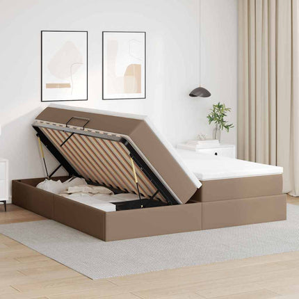 Seng med opbevaring og madras Cappuccino 200 x 200 cm