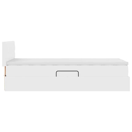 Seng med opbevaring og madras Ren Hvid 90 x 190 cm Faux læder