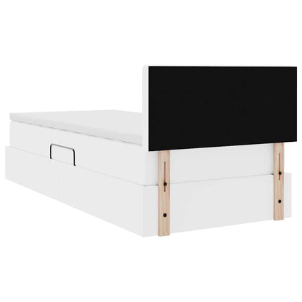 Seng med opbevaring og madras Ren Hvid 90 x 200 cm Faux læder
