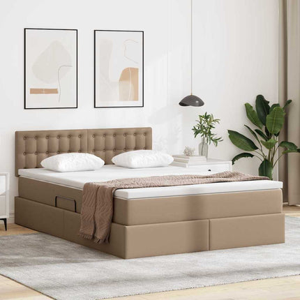 Seng med opbevaring og madras Cappuccino 140 x 190 cm