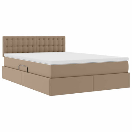 Seng med opbevaring og madras Cappuccino 140 x 190 cm