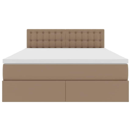 Seng med opbevaring og madras Cappuccino 140 x 190 cm