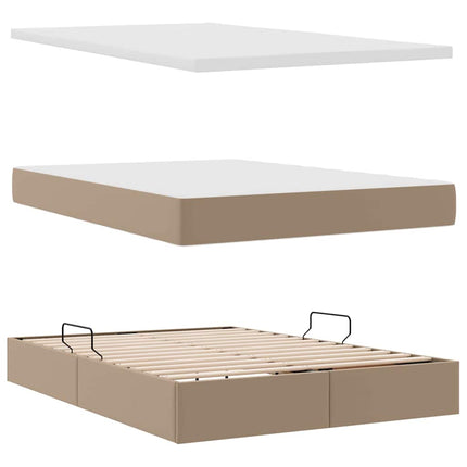 Seng med opbevaring og madras Cappuccino 140 x 190 cm