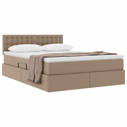 Seng med opbevaring og madras Cappuccino 140 x 190 cm