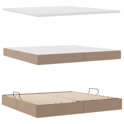 Seng med opbevaring og madras Cappuccino 200 x 200 cm