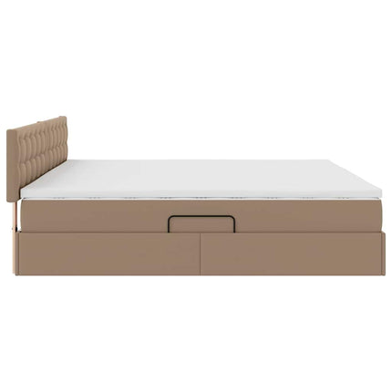 Seng med opbevaring og madras Cappuccino 200 x 200 cm