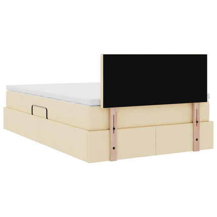 Seng med opbevaring og madras med madras Creme 120 x 190 cm