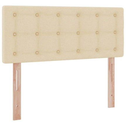 Seng med opbevaring og madras Creme 120 x 190 cm Fløjl