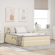 Seng med opbevaring og madras med madras Creme 140 x 190 cm