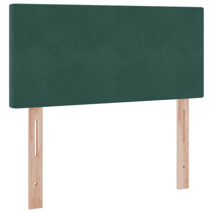 Opbevaringsseng med hovedgærde Mørkegrøn 90 x 190 cm Fløjl