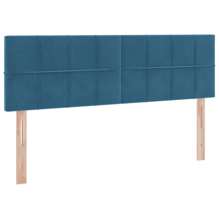 Opbevaringsseng med madras Mørk blå 140 x 190 cm Fløjl