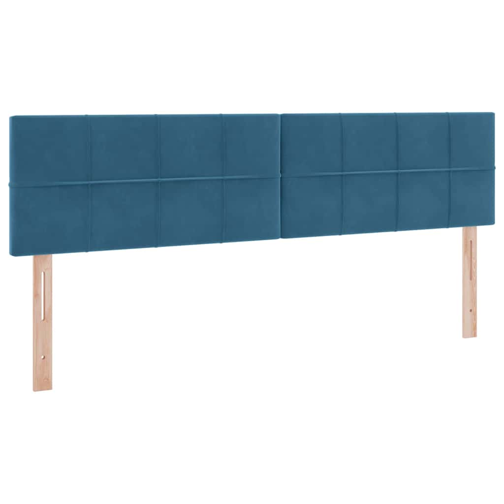 Opbevaringsseng med madras Mørk blå 180 x 200 cm Fløjl