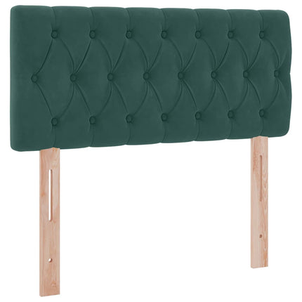 Opbevaringsseng med hovedgærde Mørkegrøn 90 x 190 cm Fløjl