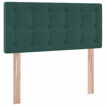 Opbevaringsseng med hovedgærde Mørkegrøn 90 x 190 cm Fløjl