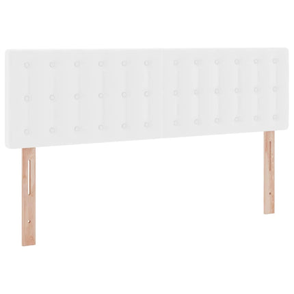 Seng med opbevaring og LED Ren Hvid 140 x 190 cm Faux læder