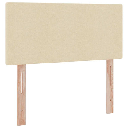 LED opbevarings seng med madras Creme 90 x 200 cm Stof