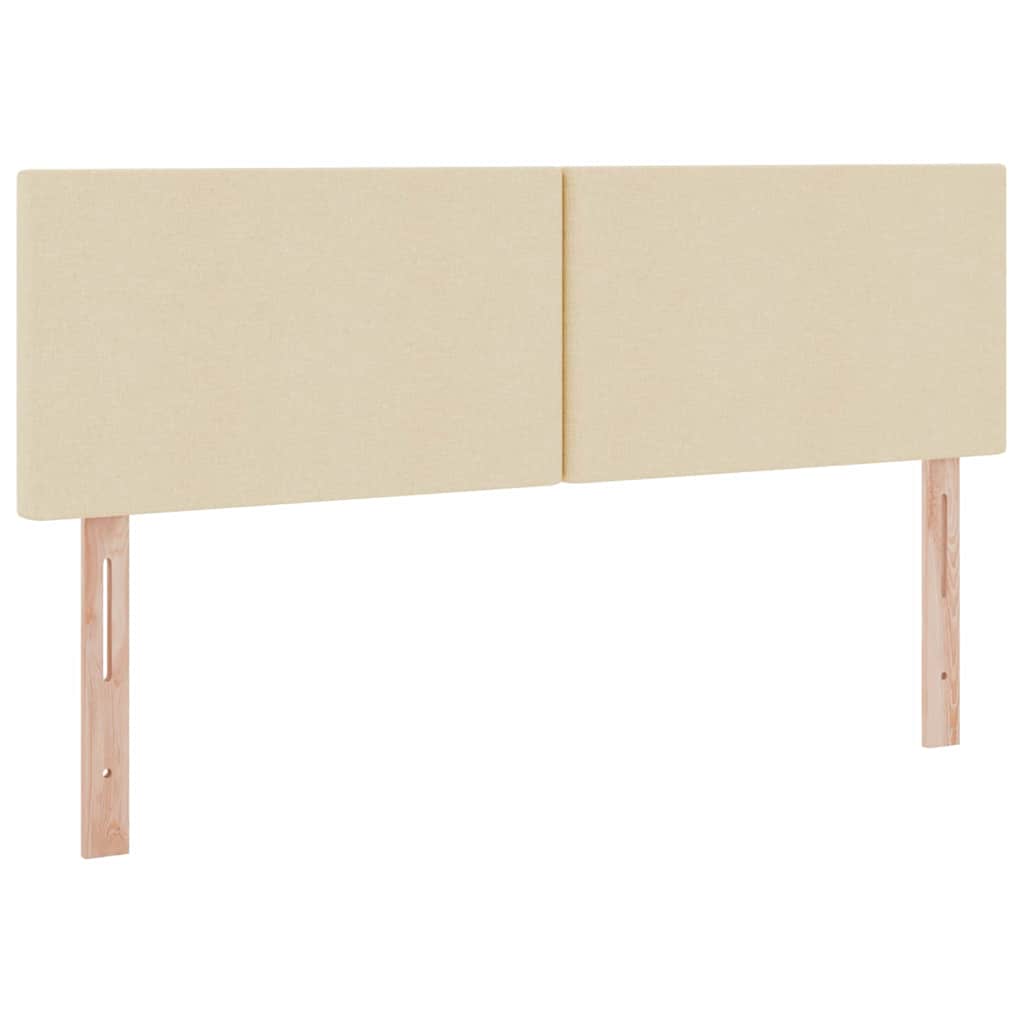 LED opbevarings seng med madras Creme 140 x 190 cm Stof