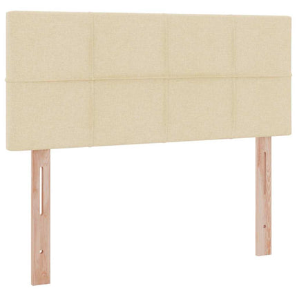LED opbevarings seng med madras Cremefarvet 120 x 190 cm Stof