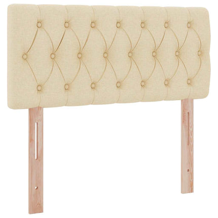 LED opbevarings seng med madras Creme 90 x 190 cm Stof
