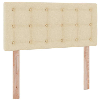 LED opbevarings seng med madras Creme 90 x 190 cm Stof