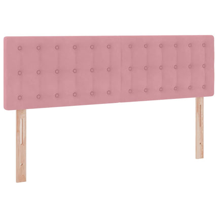 LED opbevarings seng med madras Lyserød 140 x 190 cm Fløjl