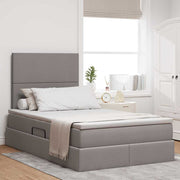 Seng med opbevaring og madras Gråbrun 120 x 200 cm Polyester