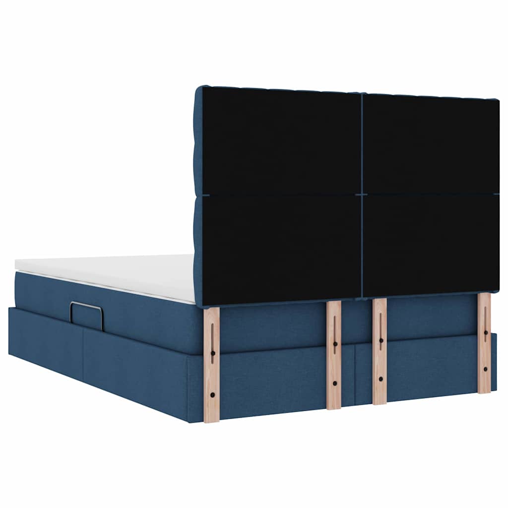 Seng med opbevaring og madras Blå 140 x 190 cm Polyester