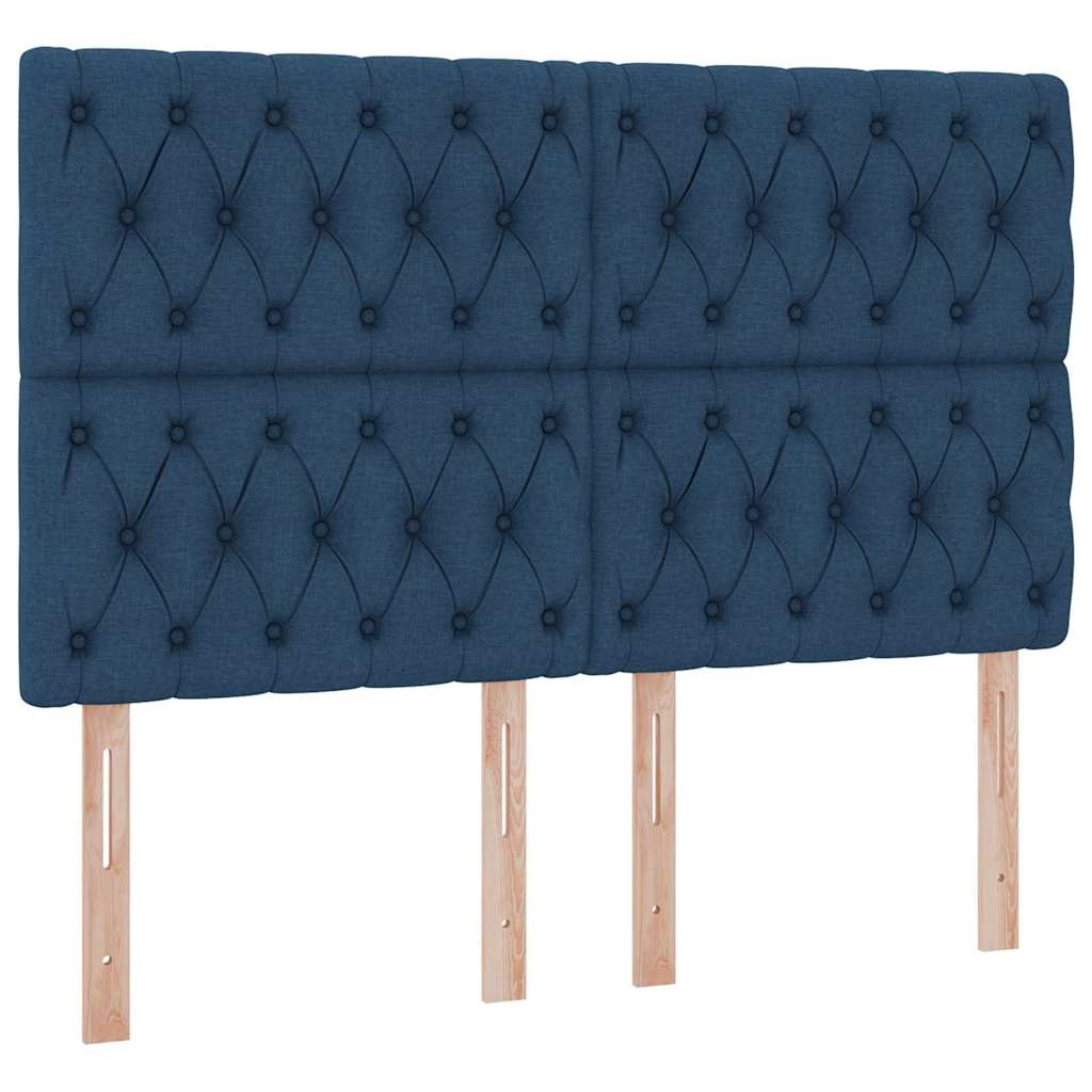 Seng med opbevaring og madras Blå 140 x 190 cm Polyester