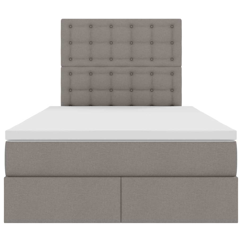 Seng med opbevaring og madras Gråbrun 120 x 200 cm Polyester