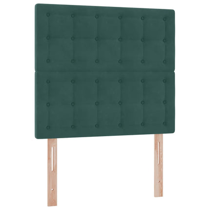 Seng med opbevaring og madras Mørkegrøn 90 x 190 cm Fløjl