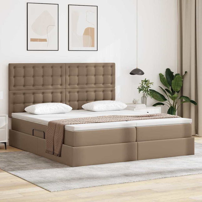 Seng med opbevaring og madras Cappuccino 180 x 200 cm